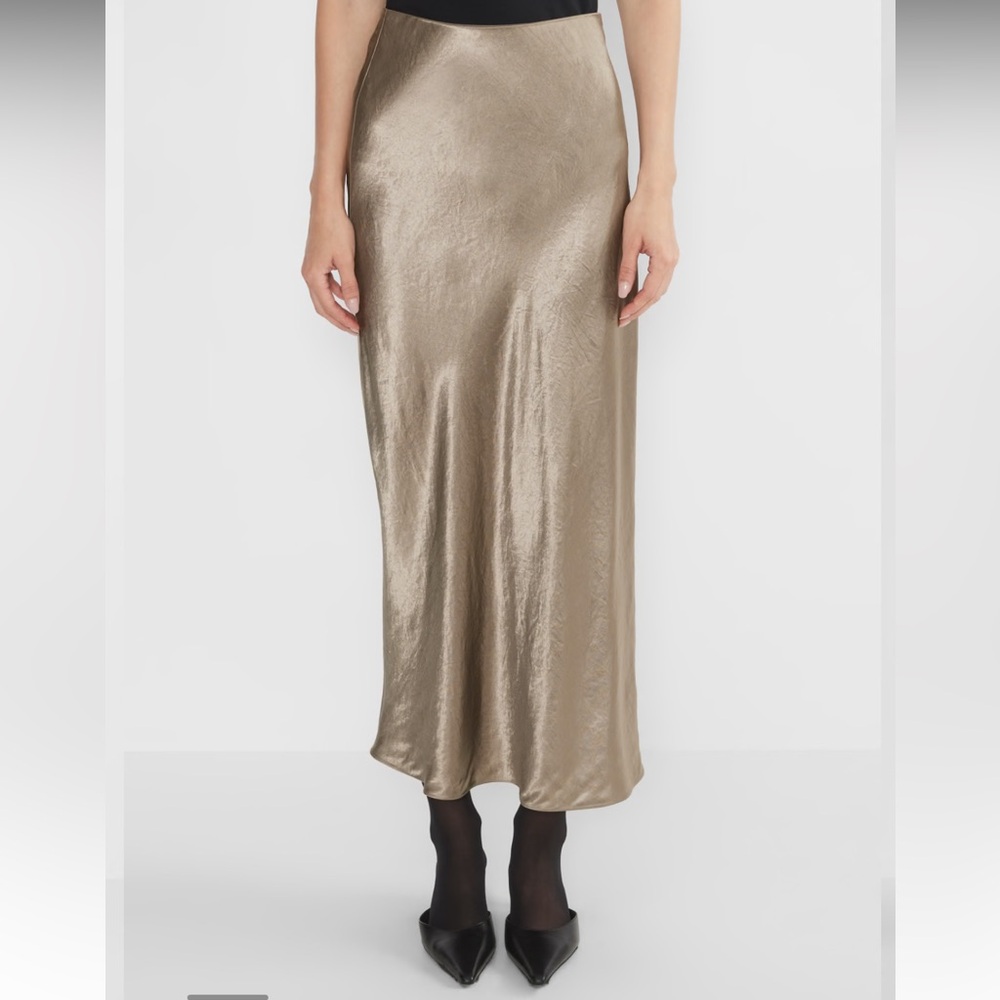 Aritzia Babaton Slip Satin Maxi Skirt in Nomad Taupe